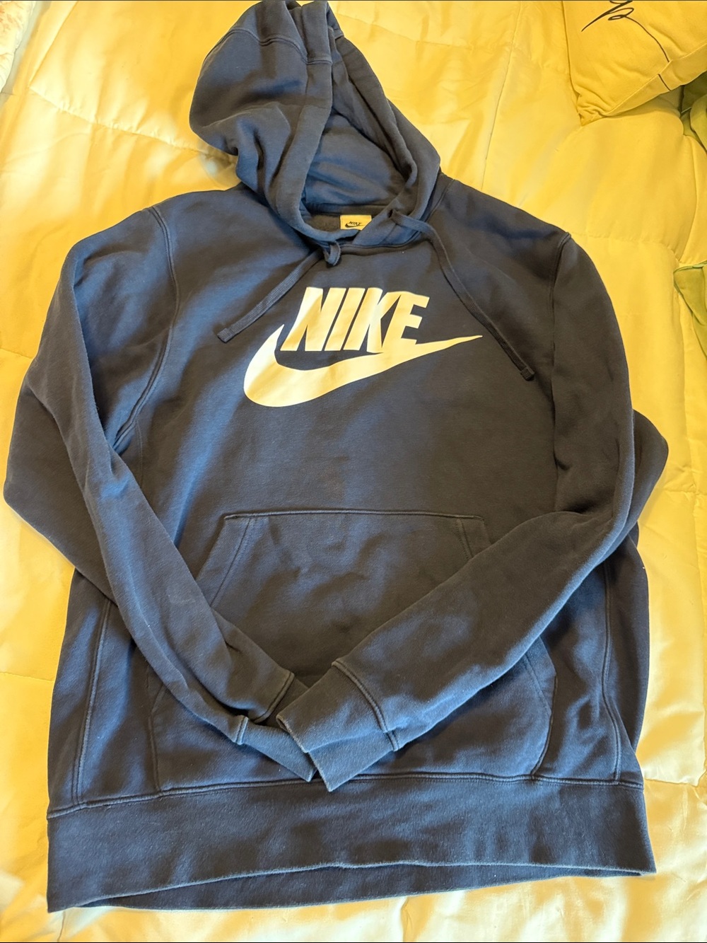Nike Dark Blue Pullover Hoodie with White Logo